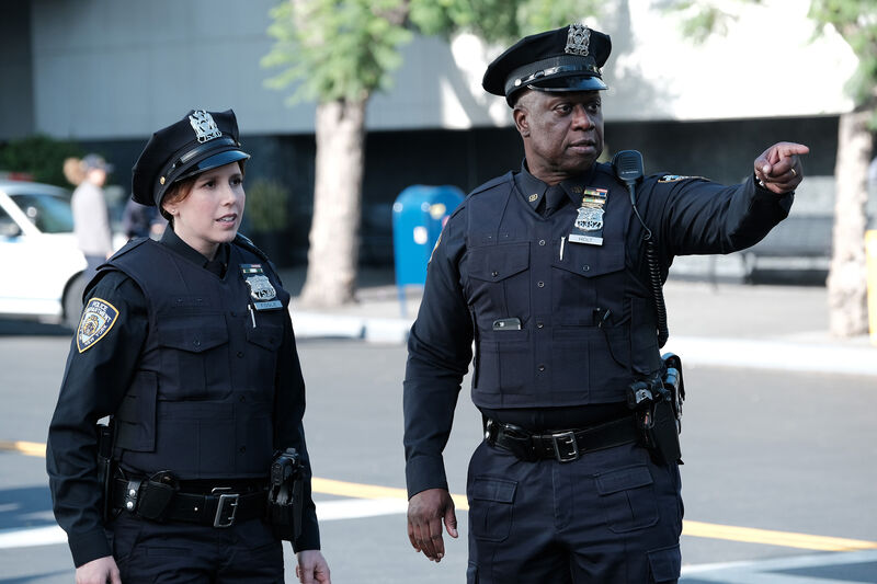 Photo of two police officers from the hit TV show Brooklyn Nine-Nine.